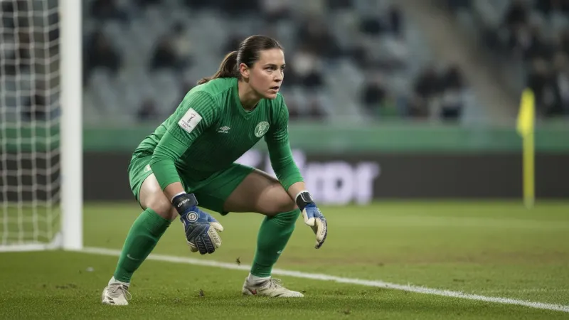 Goleiro Tadeu em campo com a camisa do Goiás, olhando para frente com determinação